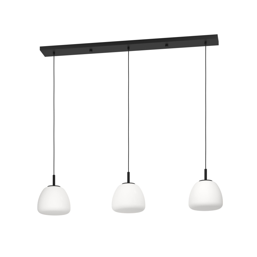Eglo - Lampadario a sospensione con filo 3xE27/40W/230V nero