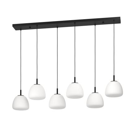 Eglo - Lampadario a sospensione con filo 6xE27/40W/230V nero