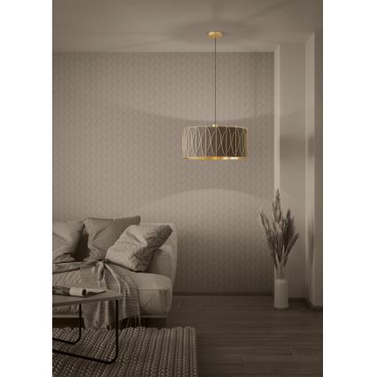 Eglo - Lampadario a sospensione con filo 1xE27/40W/230V oro/marrone