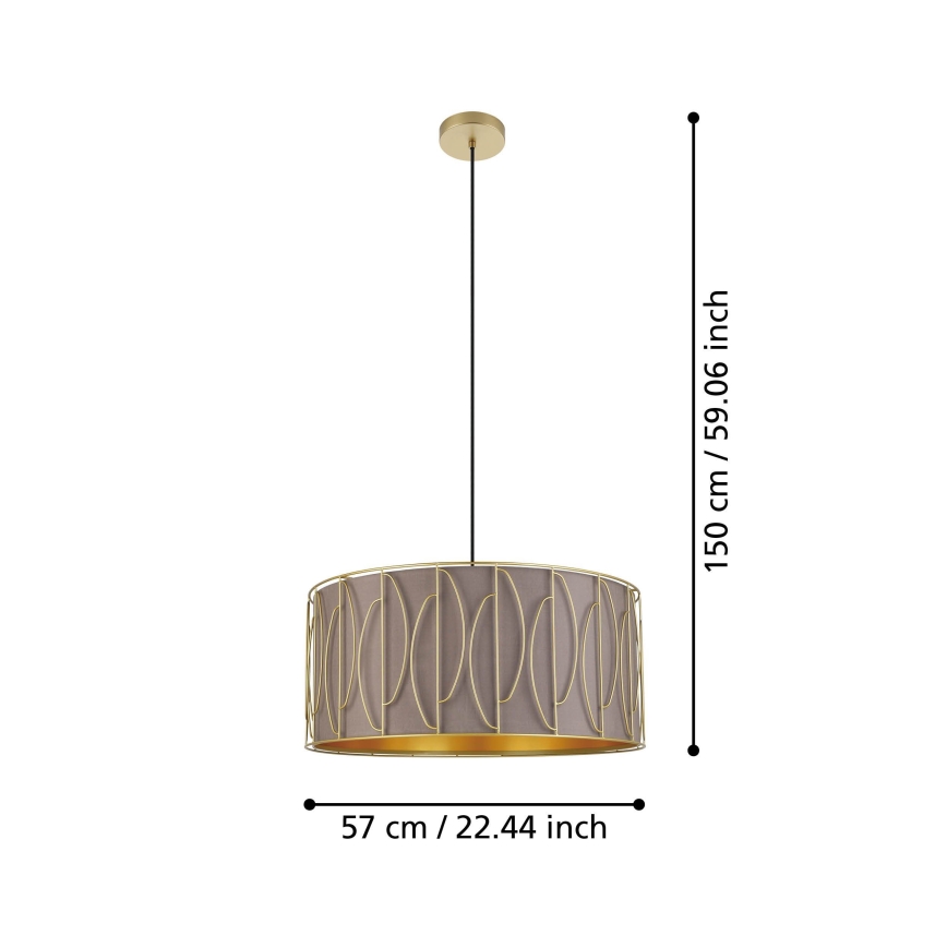 Eglo - Lampadario a sospensione con filo 1xE27/40W/230V oro/marrone