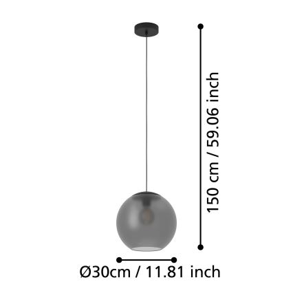 Eglo - Lampadario a sospensione con filo 1xE27/40W/230V fumé