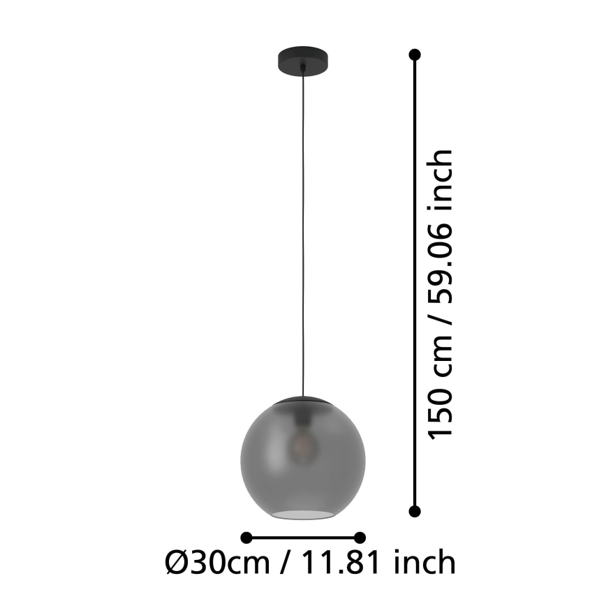 Eglo - Lampadario a sospensione con filo 1xE27/40W/230V fumé