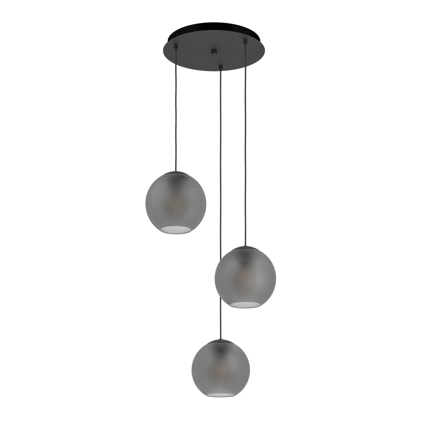 Eglo - Lampadario a sospensione con filo 3xE27/40W/230V fumé