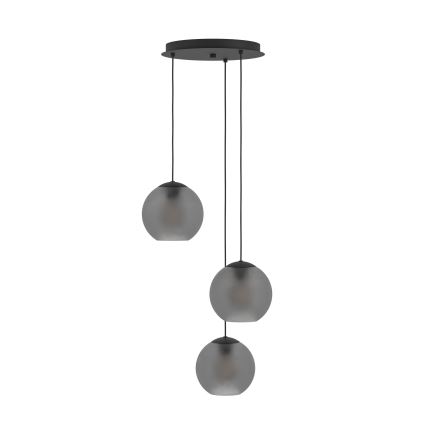 Eglo - Lampadario a sospensione con filo 3xE27/40W/230V fumé