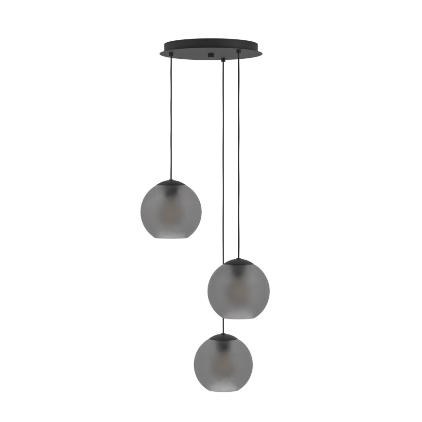 Eglo - Lampadario a sospensione con filo 3xE27/40W/230V fumé
