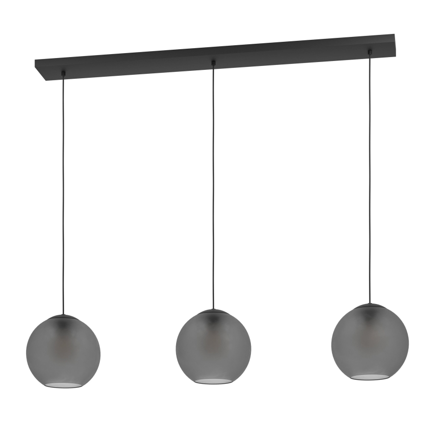 Eglo - Lampadario a sospensione con filo 3xE27/40W/230V fumé