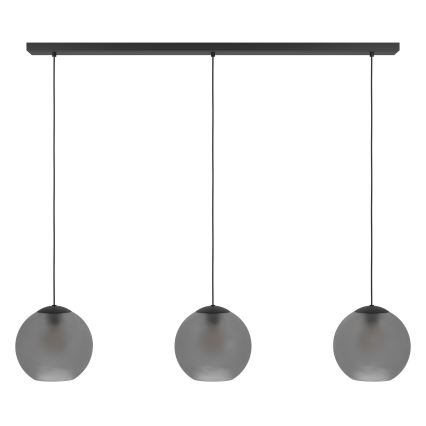 Eglo - Lampadario a sospensione con filo 3xE27/40W/230V fumé