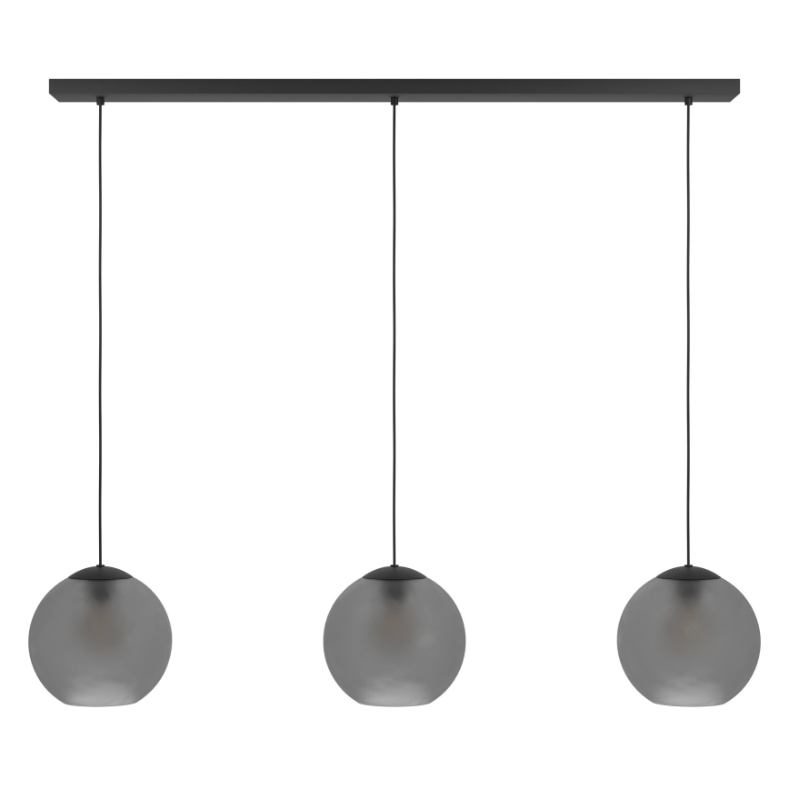 Eglo - Lampadario a sospensione con filo 3xE27/40W/230V fumé