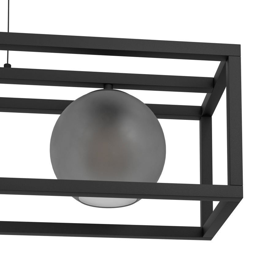 Eglo - Lampadario a sospensione con filo 3xE27/40W/230V fumé/nero