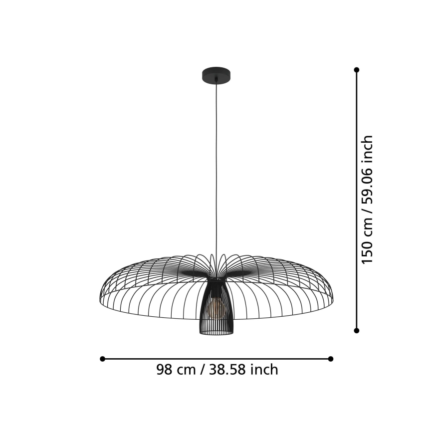 Eglo - Lampadario a sospensione con filo 1xE27/60W/230V diametro 98,5 cm nero