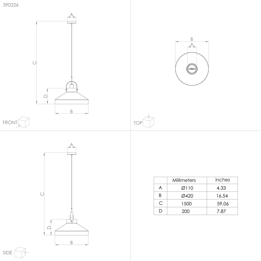 Eglo - Lampadario a sospensione con filo 1xE27/40W/230V grigio