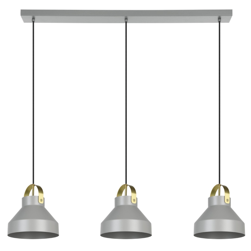 Eglo - Lampadario a sospensione con filo 3xE27/40W/230V grigio