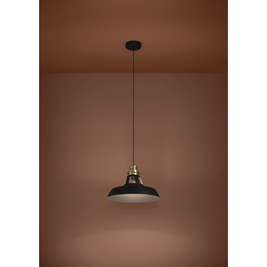 Eglo - Lampadario a sospensione con filo 1xE27/40W/230V nero/oro