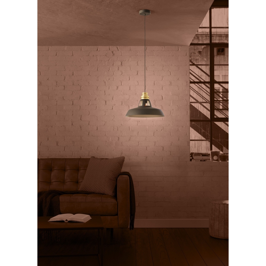 Eglo - Lampadario a sospensione con filo 1xE27/40W/230V nero/oro