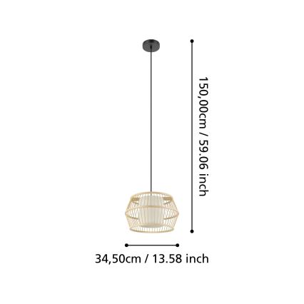 Eglo - Lampadario a sospensione con filo 1xE27/40W/230V bambù