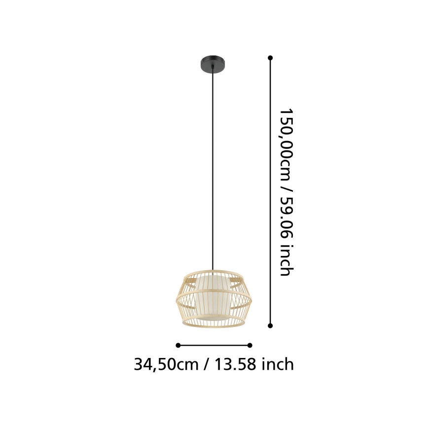 Eglo - Lampadario a sospensione con filo 1xE27/40W/230V bambù
