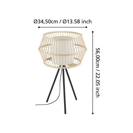 Eglo - Lampada da tavolo 1xE27/40W/230V bambù
