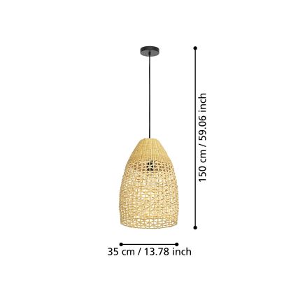 Eglo - Lampadario a sospensione con filo 1xE27/40W/230V diametro 35 cm bambù