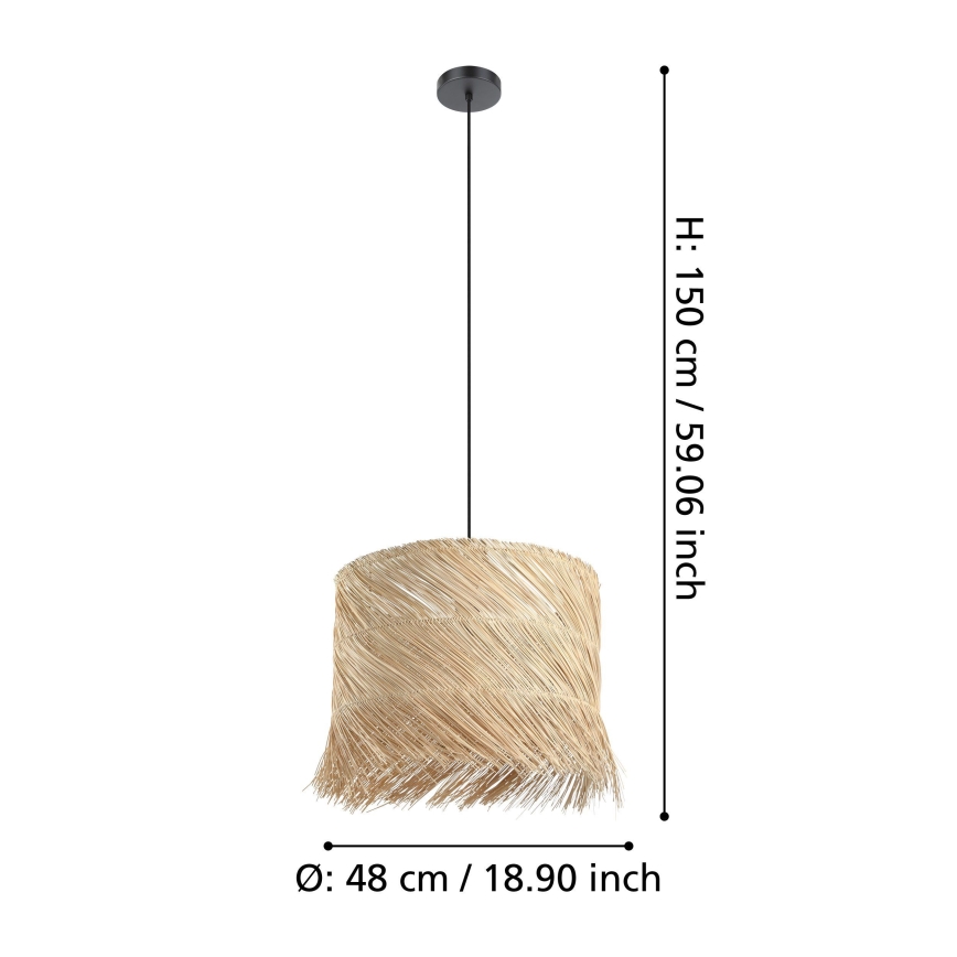 Eglo - Lampadario a sospensione con filo 1xE27/40W/230V rattan