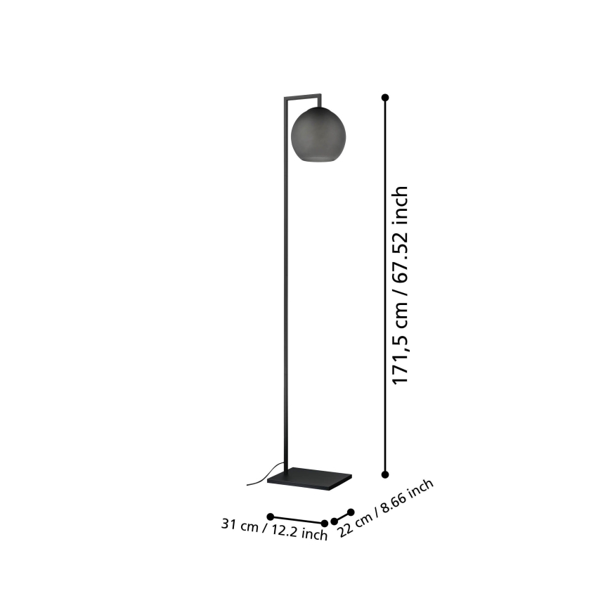 Eglo - Lampada con piedistallo 1xE27/40W/230V fumé