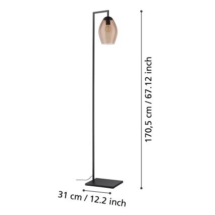 Eglo - Lampada con piedistallo 1xE27/40W/230V marrone