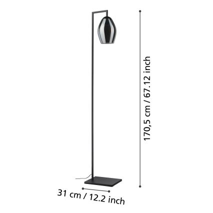 Eglo - Lampada con piedistallo 1xE27/40W/230V fumé