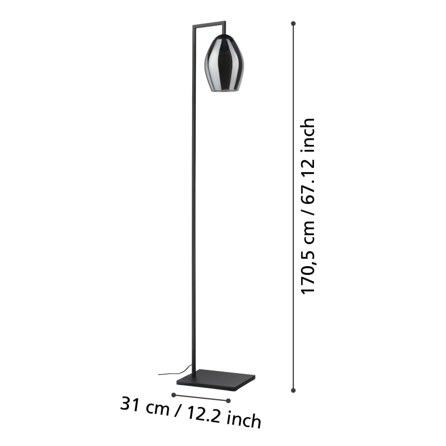 Eglo - Lampada con piedistallo 1xE27/40W/230V fumé
