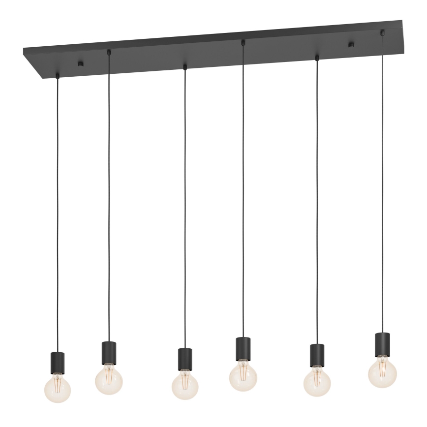 Eglo - Lampadario a sospensione con filo 6xE27/40W/230V nero