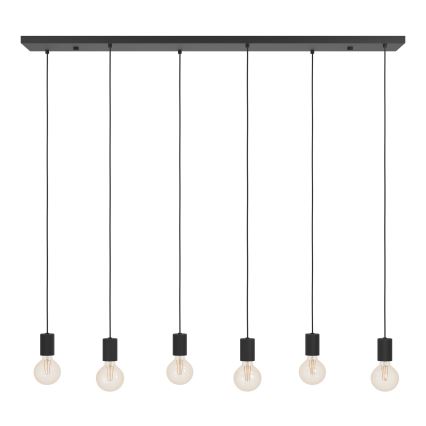 Eglo - Lampadario a sospensione con filo 6xE27/40W/230V nero