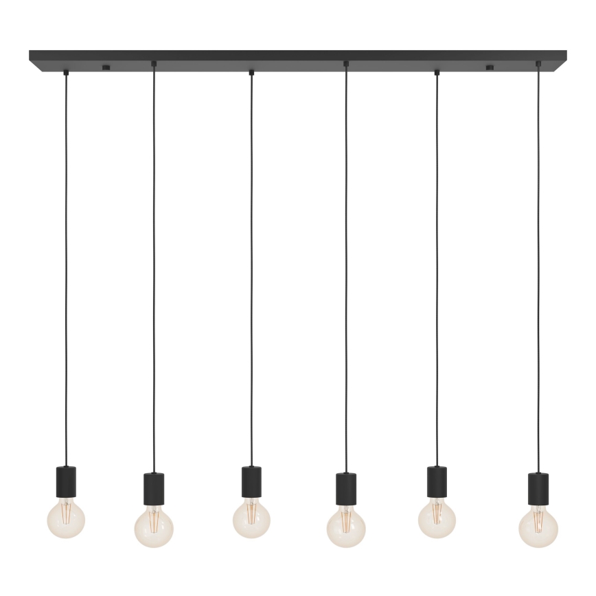 Eglo - Lampadario a sospensione con filo 6xE27/40W/230V nero
