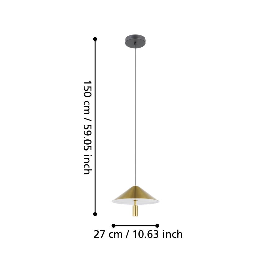 Eglo - Lampadario LED a sospensione con filo LED/12W/230V 3000K oro