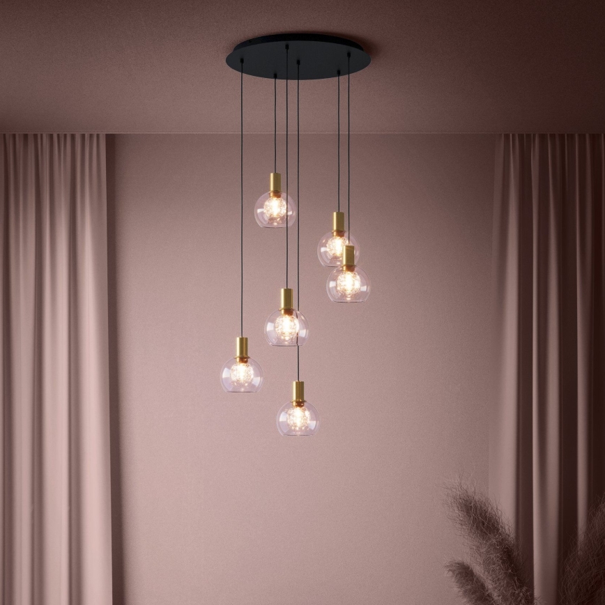 Eglo 390279 - Lampadario a sospensione con filo LED dimmerabile 6xLED/5,4W/230V 3000K diametro 54 cm oro