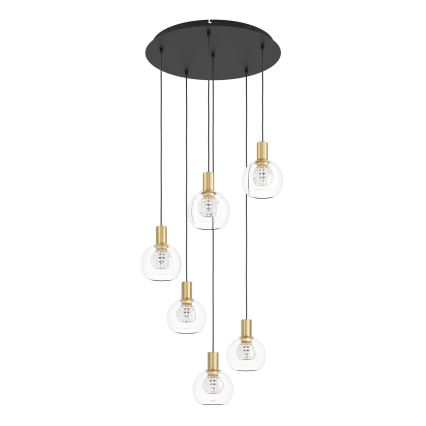 Eglo 390279 - Lampadario a sospensione con filo LED dimmerabile 6xLED/5,4W/230V 3000K diametro 54 cm oro