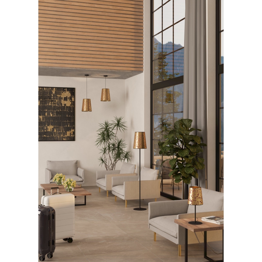 Eglo - Lampadario a sospensione con filo 1xE27/25W/230V oro/rosa