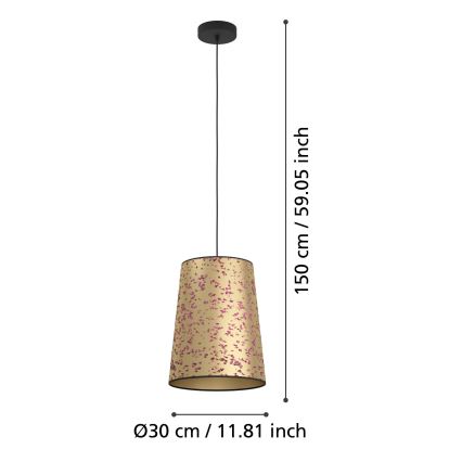 Eglo - Lampadario a sospensione con filo 1xE27/25W/230V oro/rosa