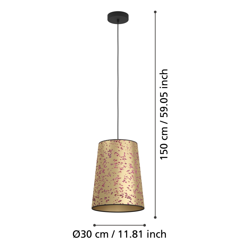 Eglo - Lampadario a sospensione con filo 1xE27/25W/230V oro/rosa