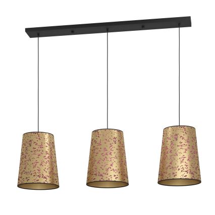 Eglo - Lampadario a sospensione con filo 3xE27/25W/230V oro/rosa