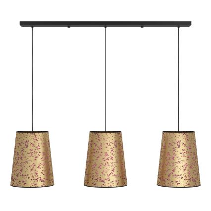 Eglo - Lampadario a sospensione con filo 3xE27/25W/230V oro/rosa