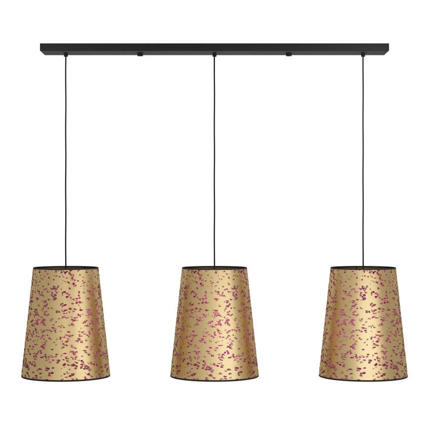 Eglo - Lampadario a sospensione con filo 3xE27/25W/230V oro/rosa