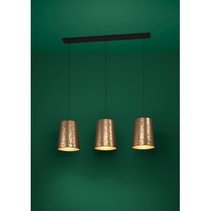 Eglo - Lampadario a sospensione con filo 3xE27/25W/230V oro/rosa