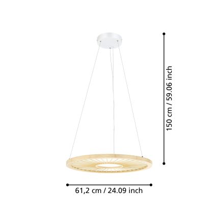 Eglo - Lampadario a sospensione con filo LED dimmerabile LED/36W/230V 4000K beige