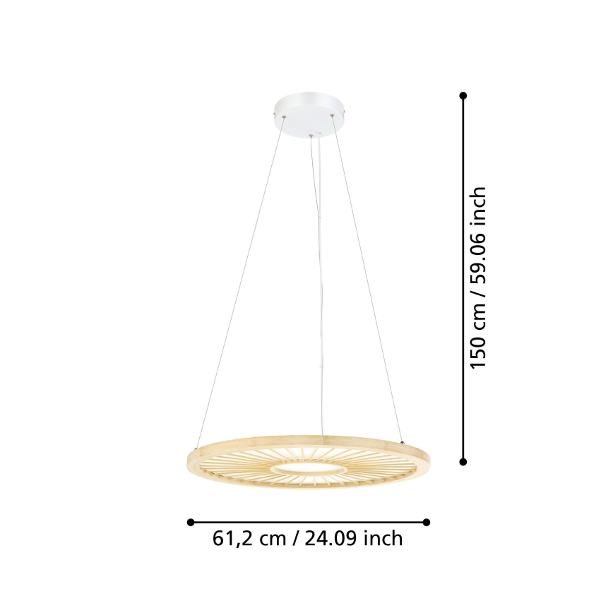 Eglo - Lampadario a sospensione con filo LED dimmerabile LED/36W/230V 4000K beige