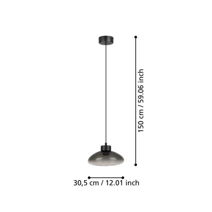 Eglo - Lampadario a sospensione con filo LED dimmerabile LED/5,4W/230V 2700K fumé