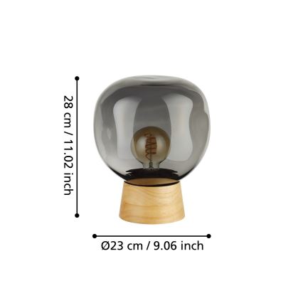 Eglo - Lampada da tavolo 1xE27/40W/230V fumé