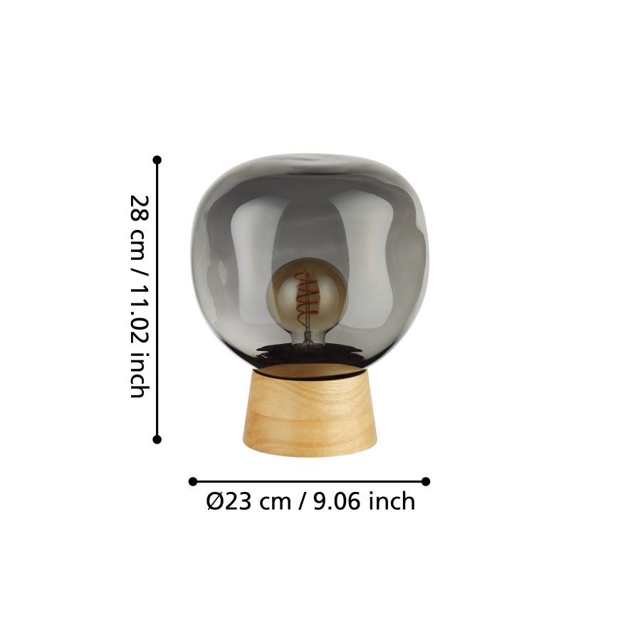 Eglo - Lampada da tavolo 1xE27/40W/230V fumé