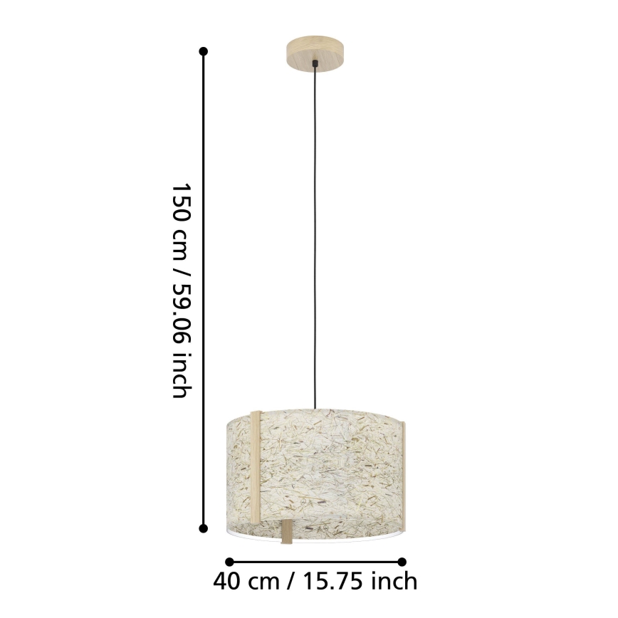 Eglo - Lampadario a sospensione con filo 1xE27/25W/230V beige