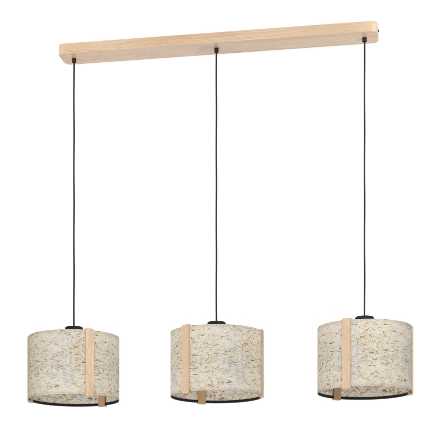 Eglo - Lampadario a sospensione con filo 3xE27/25W/230V beige