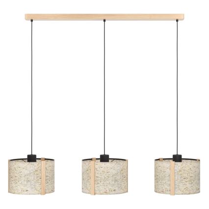 Eglo - Lampadario a sospensione con filo 3xE27/25W/230V beige