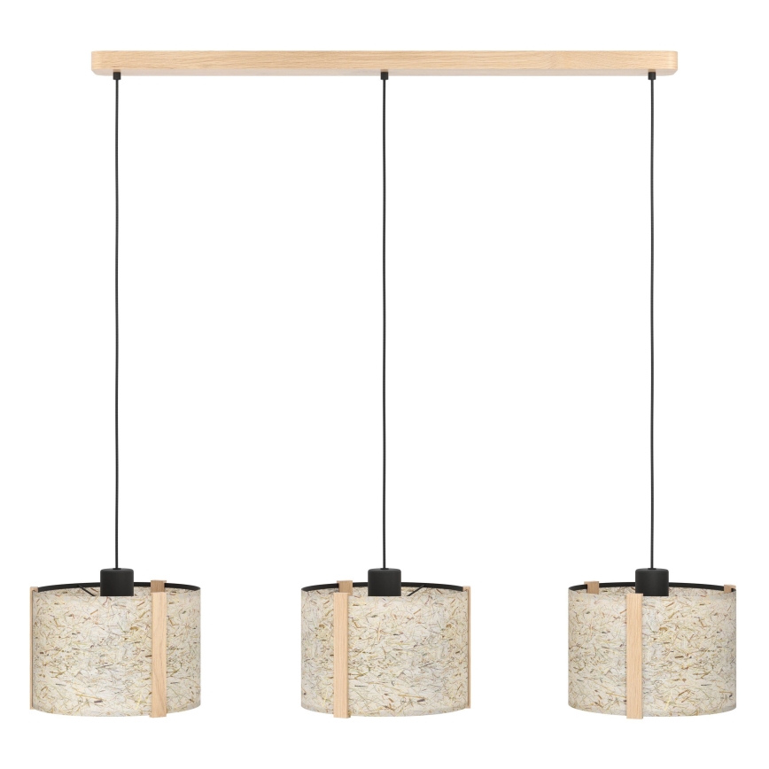 Eglo - Lampadario a sospensione con filo 3xE27/25W/230V beige