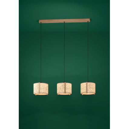 Eglo - Lampadario a sospensione con filo 3xE27/25W/230V beige